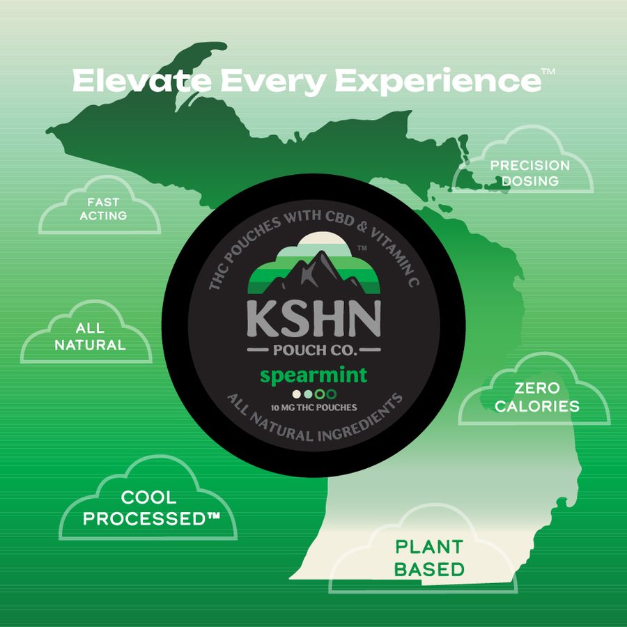 KSHN Spearmint tin and pouches